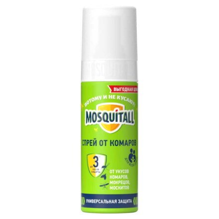Репеллент от комаров, спрей, Mosquitall, Универсальная защита, 100 мл, 46 06982 00321 1