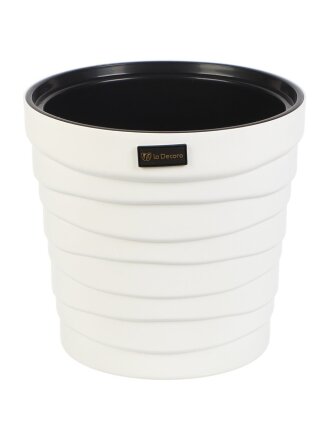 Кашпо пластик, 7.5 л, 26.5х25 см, универсальное, белое, La Decoro, Бархан, КШ-4364