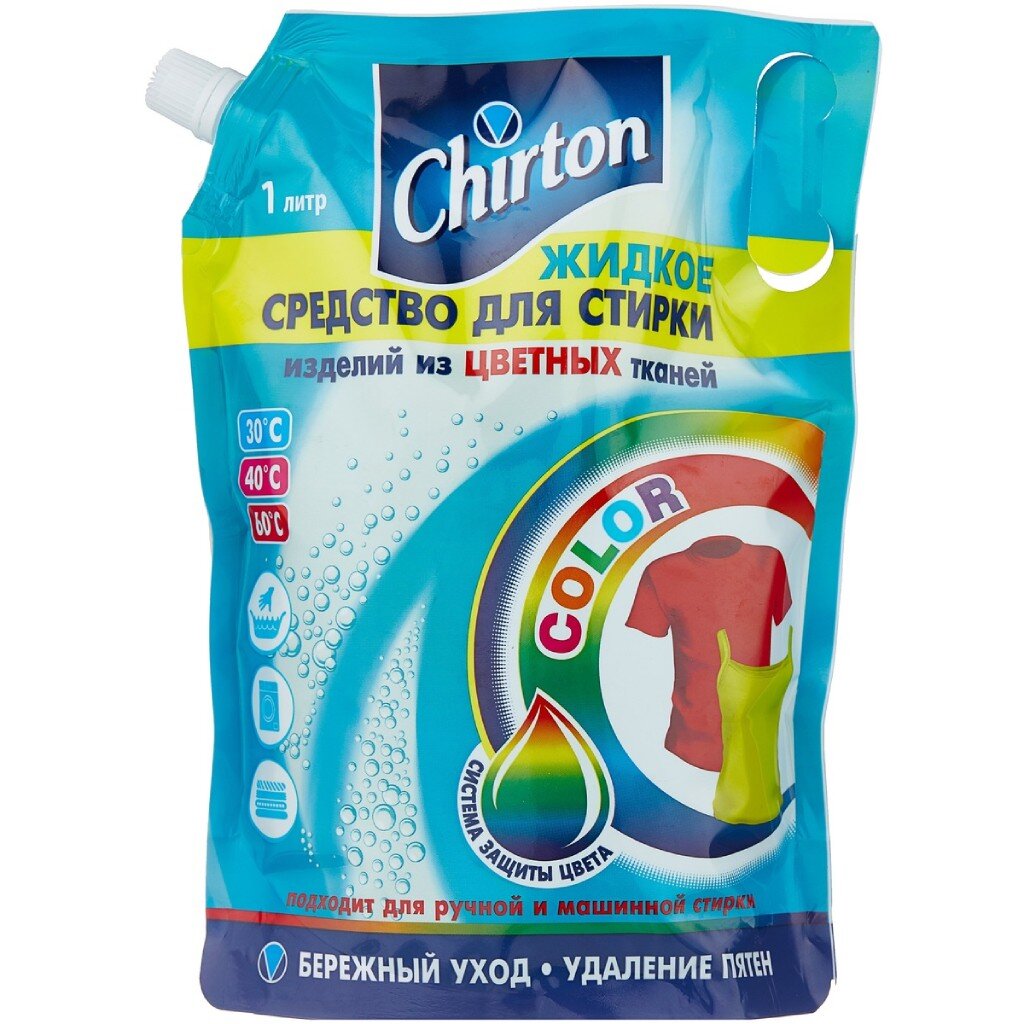 Гель для стирки Chirton, 1 л, для цветного белья мешок для стирки белья доляна 50×60 см мелкая сетка микс
