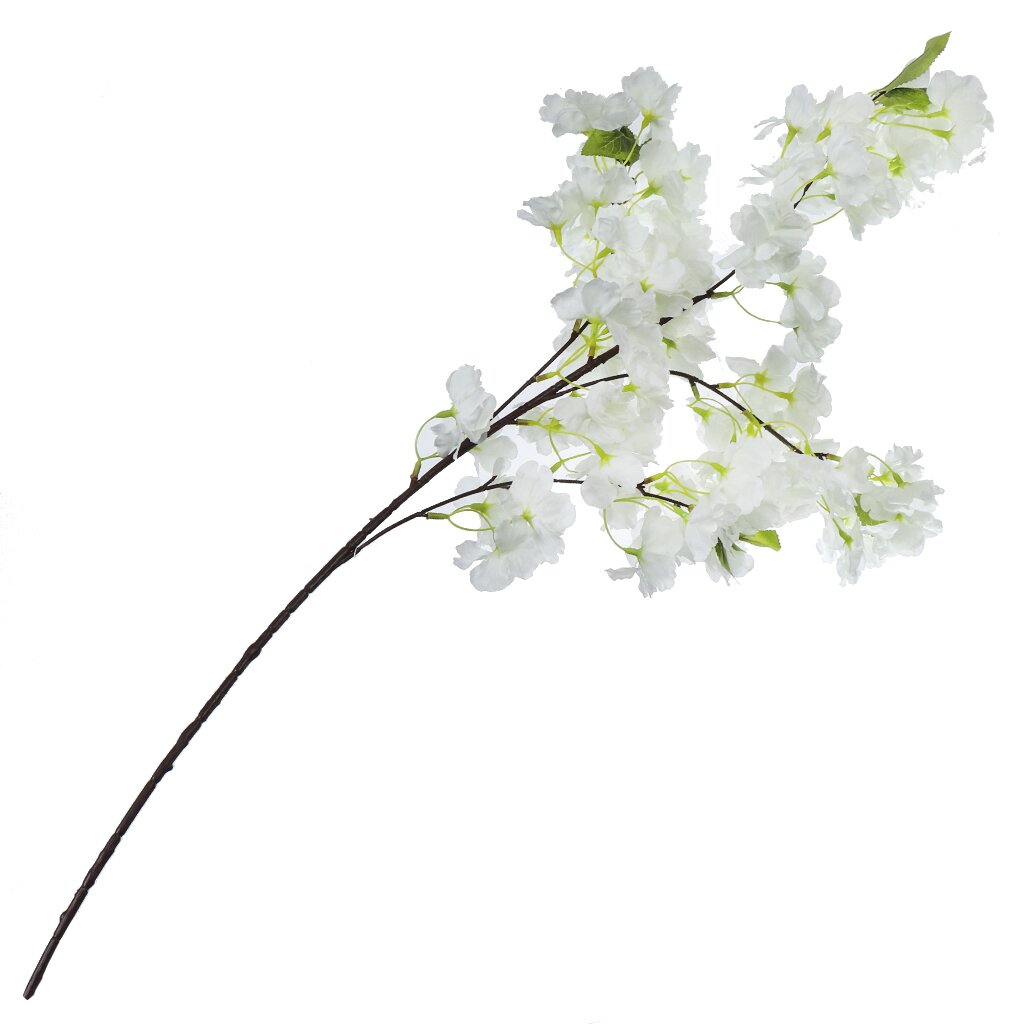 Цветок искусственный декоративный Яблоневый цвет, 100 см, белый, Y4-7925 украшение ветка с блестками белый