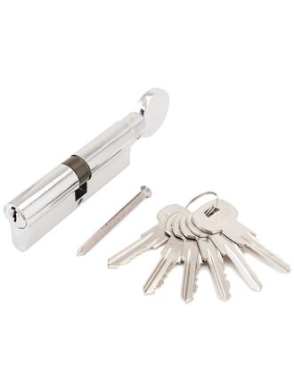 Личинка замка двери Аллюр, A.G 90-6К CP, 1 274, 90 мм, хром, латунь, 6 ключей