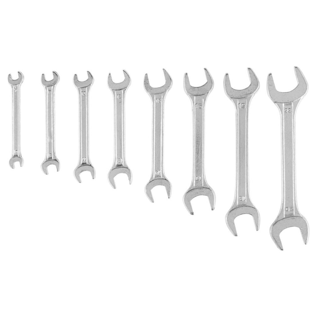 Ключи с открытым зевом, 10-22 мм, набор 8 шт., Top Tools, 35D256