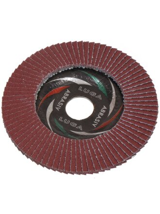 Круг лепестковый торцевой КЛТ2 для УШМ, LugaAbrasiv, диаметр 125 мм, посадочный диаметр 22 мм, зернистость A100, шлифовальный