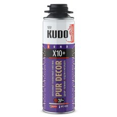 Клей-пена KUDO, Pur Decor X10+, 650 мл, всесезонный, KUPP06B10HC