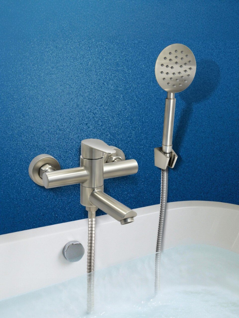 Смеситель для ванны, Juguni, с картриджем, нержавеющая сталь, 0402.166