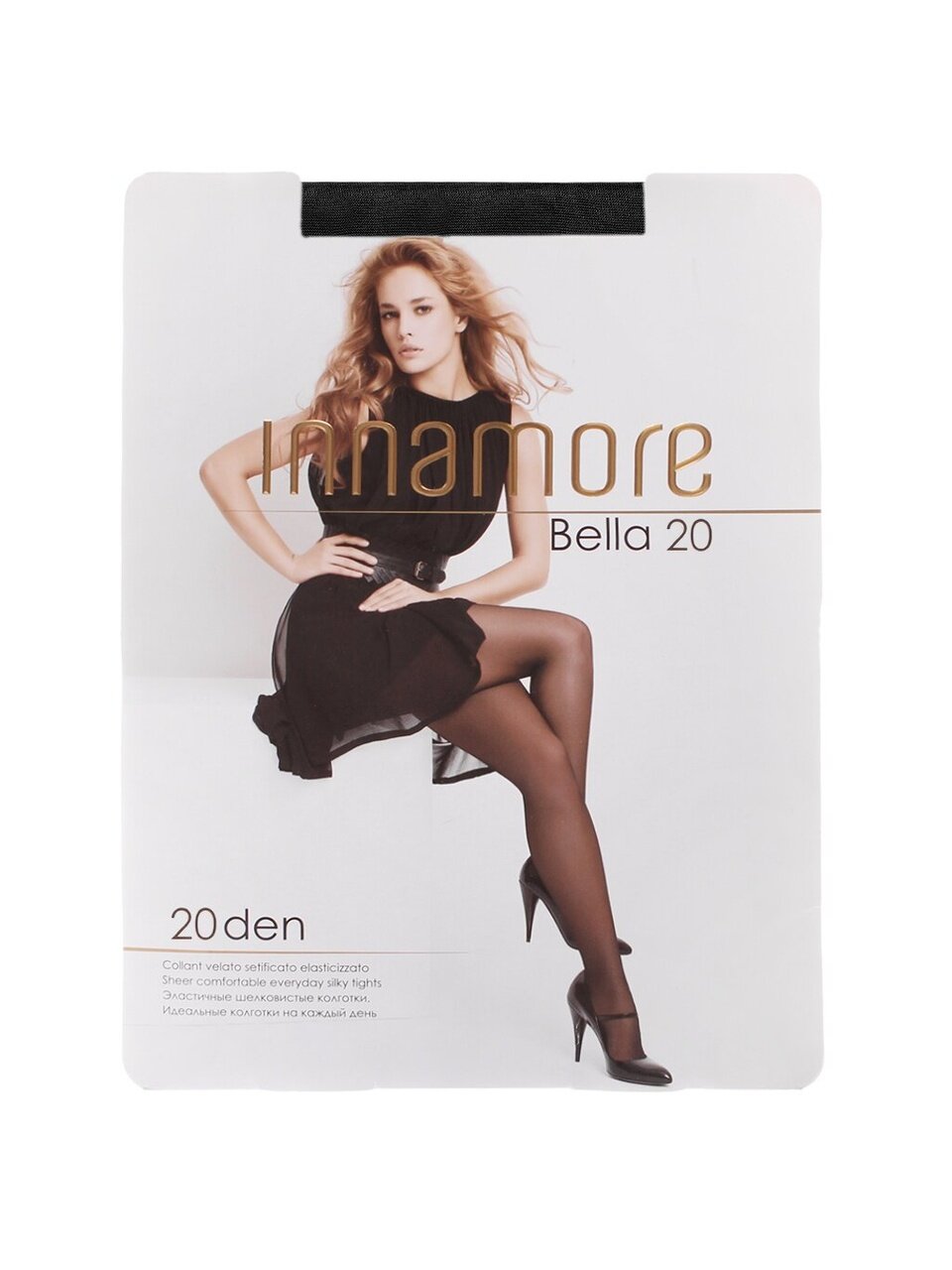 Колготки Innamore, Bella, 20 DEN, р. 3, nero/черные, с шортиками и прозрачным мыском