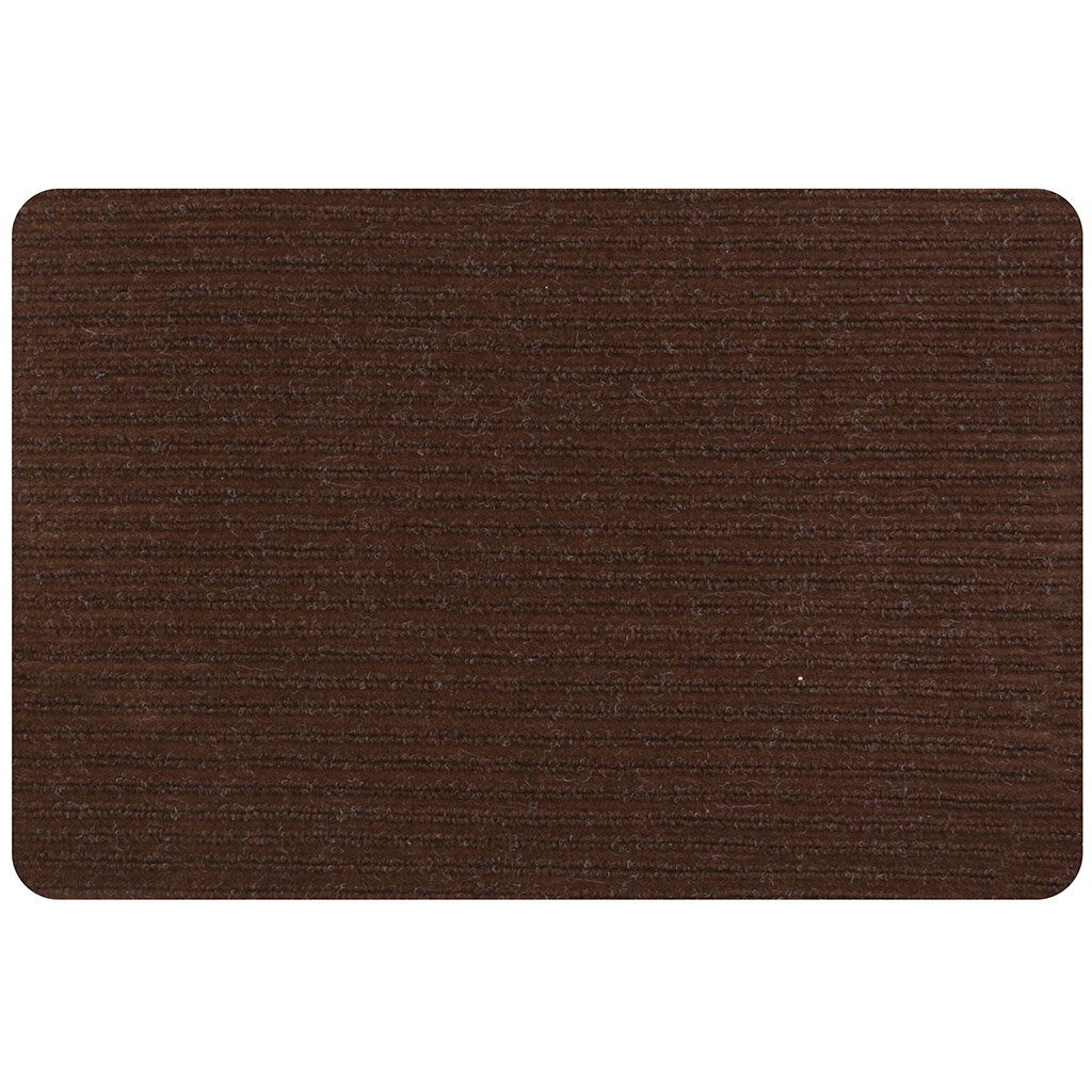 Коврик грязезащитный, 40х60 см, прямоугольный, резина, с ковролином, без канта, коричневый, Simple Классик, XTW-102