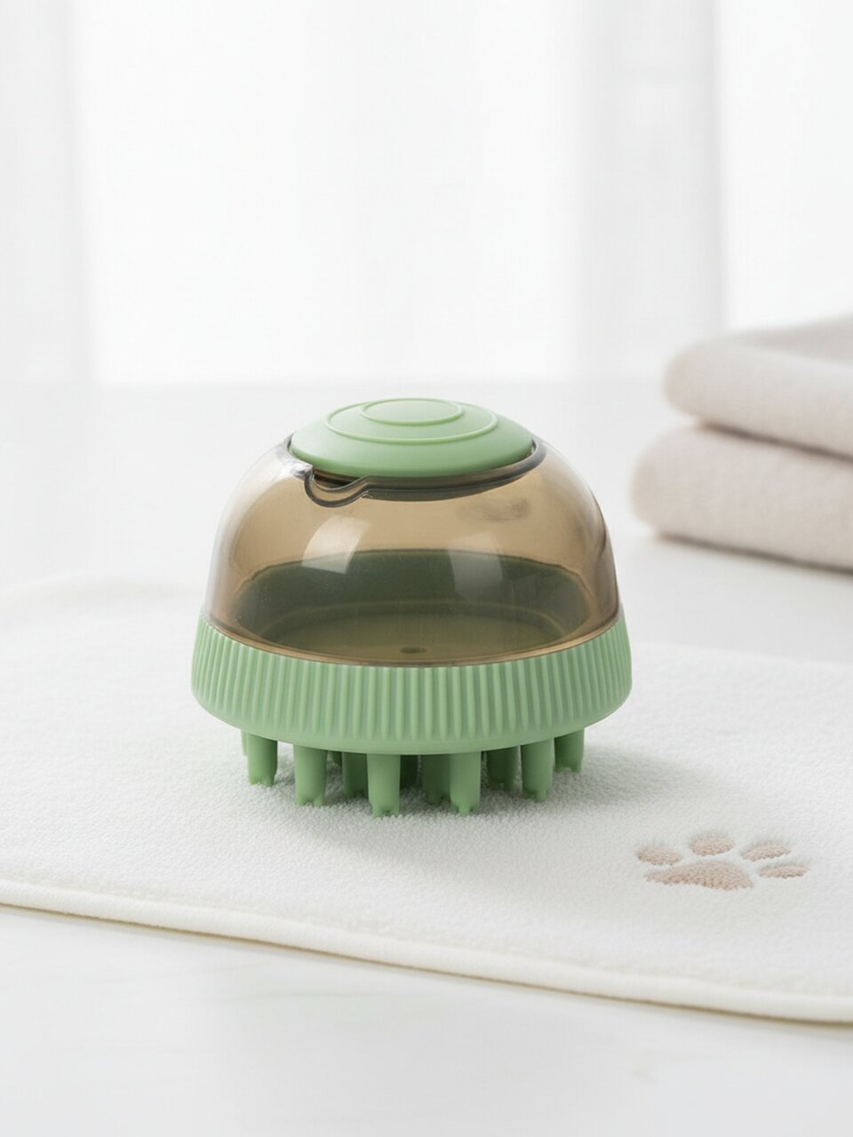 Щетка для вычесывания животных резиновая, круглая, 7.5Х6 см, Y4-11401