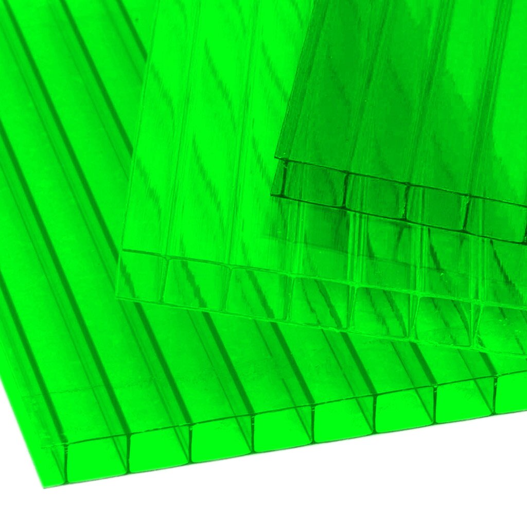 Поликарбонат 12х2.1 м, зеленый, 4 мм, цена за погонный метр