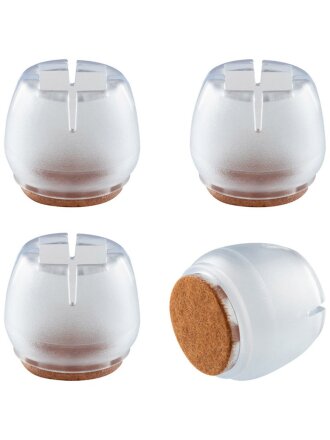 Протектор для ножек 4 предмета, силикон, войлок, размер M, круг 25-31 мм, квадр 22-26 мм, 105019