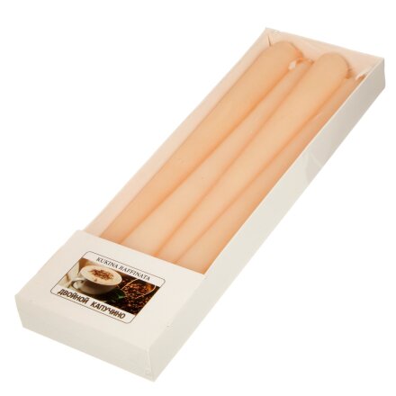 Свеча декоративная ароматическая, 25.5х2.2 см, 4 шт, Kukina Raffinata, Двойной капучино