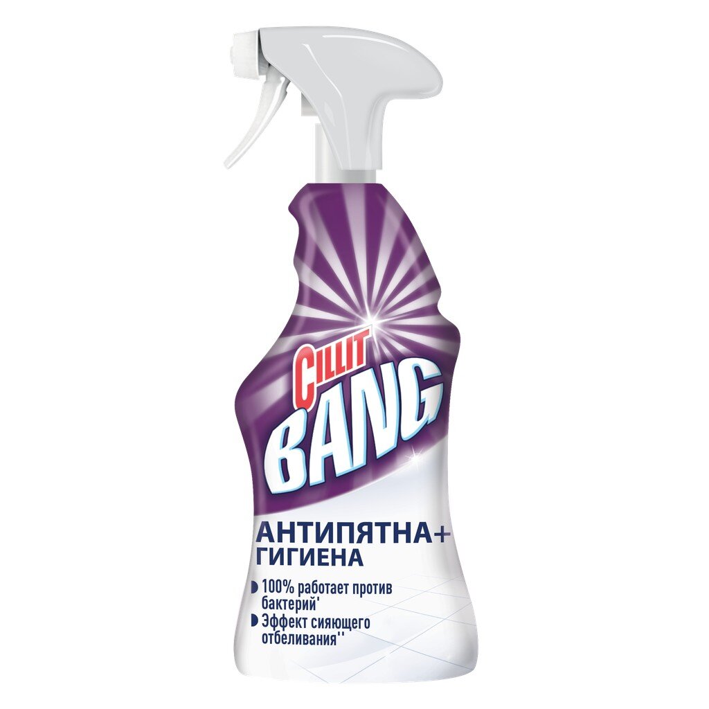 Чистящее средство универсальное, Cillit Bang, Антипятна+Гигиена, спрей, 750 мл спрей для рук дезинфицирующий экобриз 0 7 л