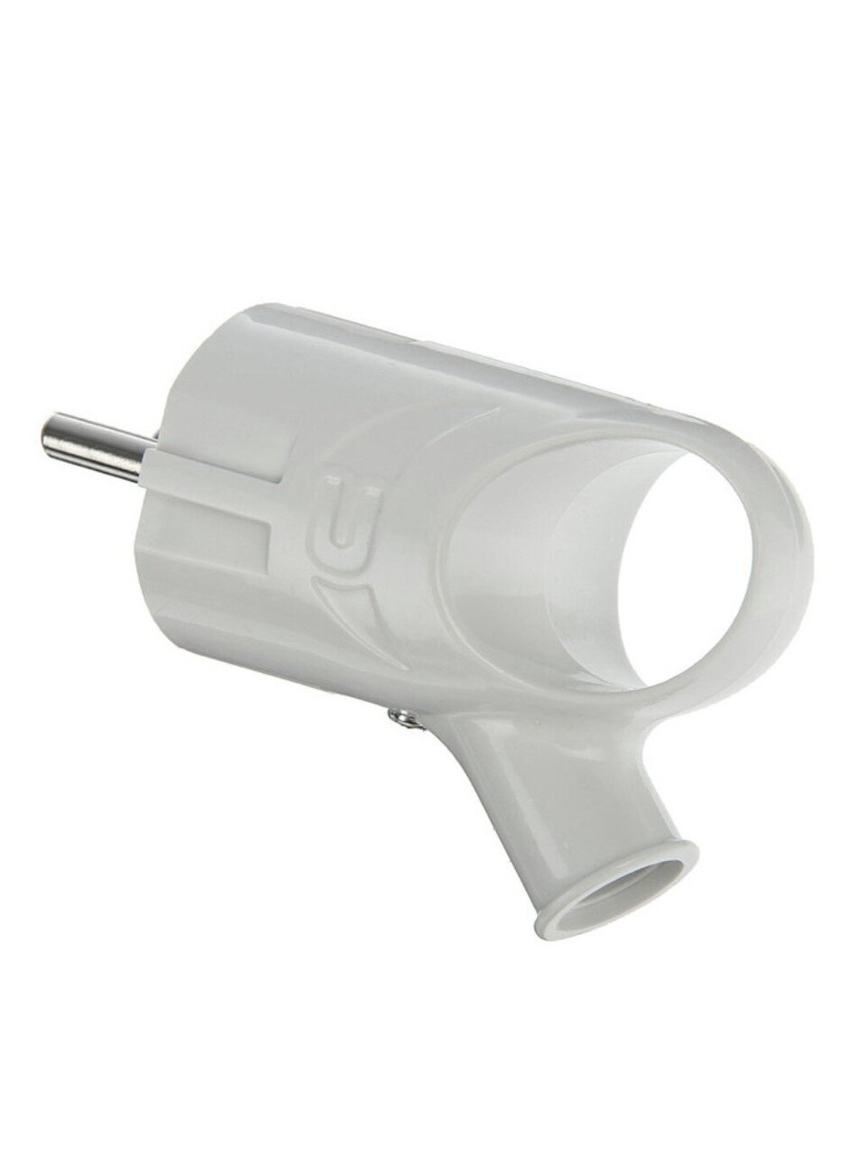 Вилка угловая, с заземлением, 16 А, 250 В, с кольцом, белая, Ecola, Base, AEPL3WEAY