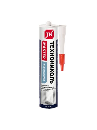 Герметик акриловый, для окон и дверей, Технониколь, 072888, 280 мл, силиконизированный