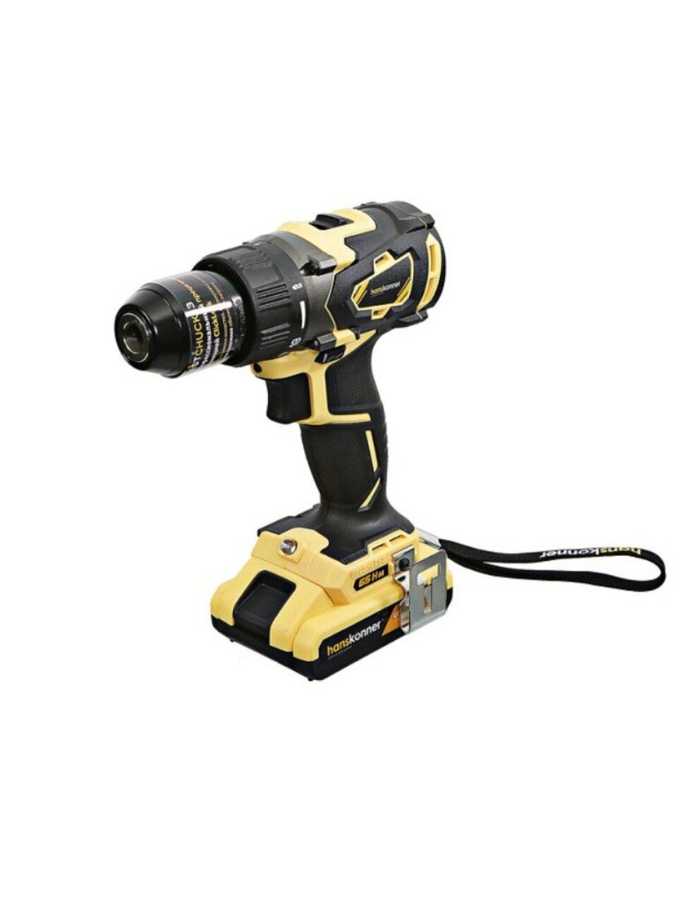 Дрель-шуруповерт аккумуляторный, Hanskonner, HCD1865BL, бесщеточный, 18 В, кейс