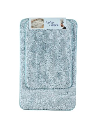 Набор ковриков для ванной и туалета, антискользящий, 2 шт, 0.4х0.6, 0.5х0.8 м, полиэстер, зеленый, Снежинка, A090011