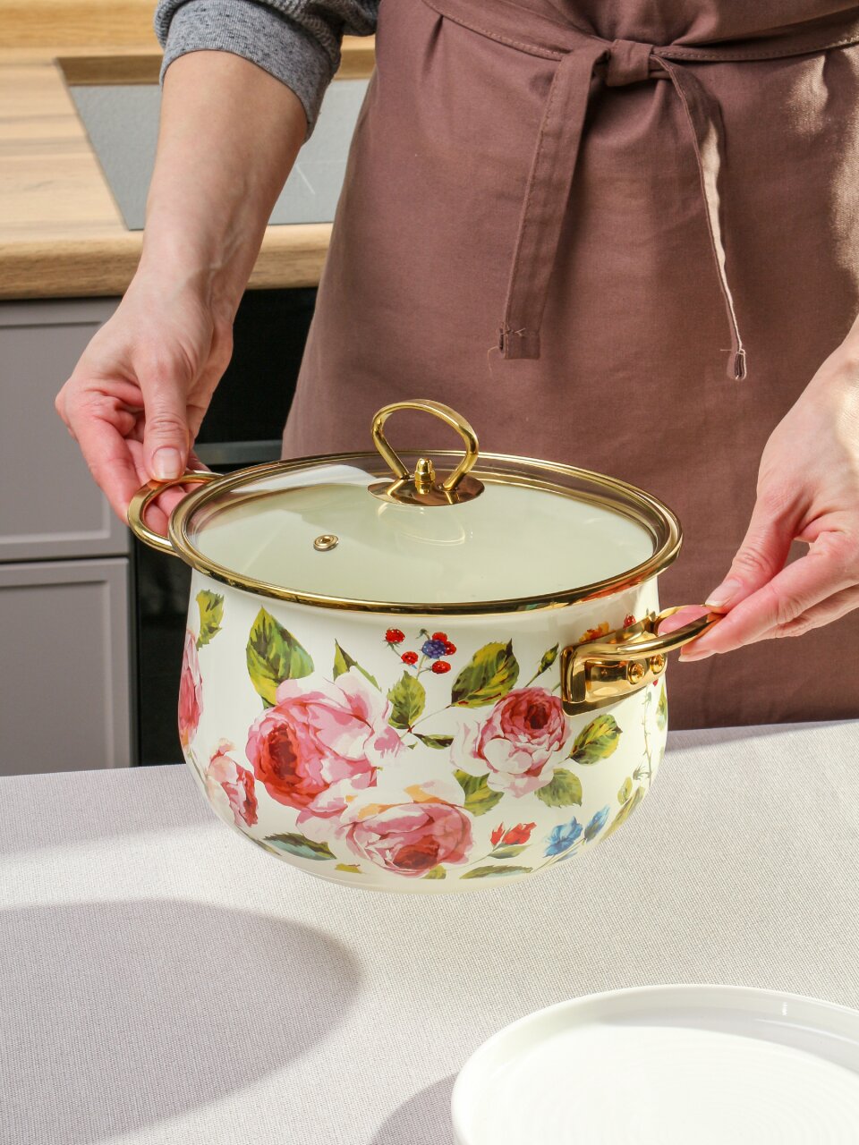 Кастрюля 4 л, крышка стекло, Daniks, Pions, индукция