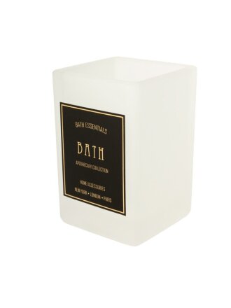 Стакан для зубных щеток, 6.7х6.7х10 см, стекло, черно-белый, Zenfort, Оптима, 106773