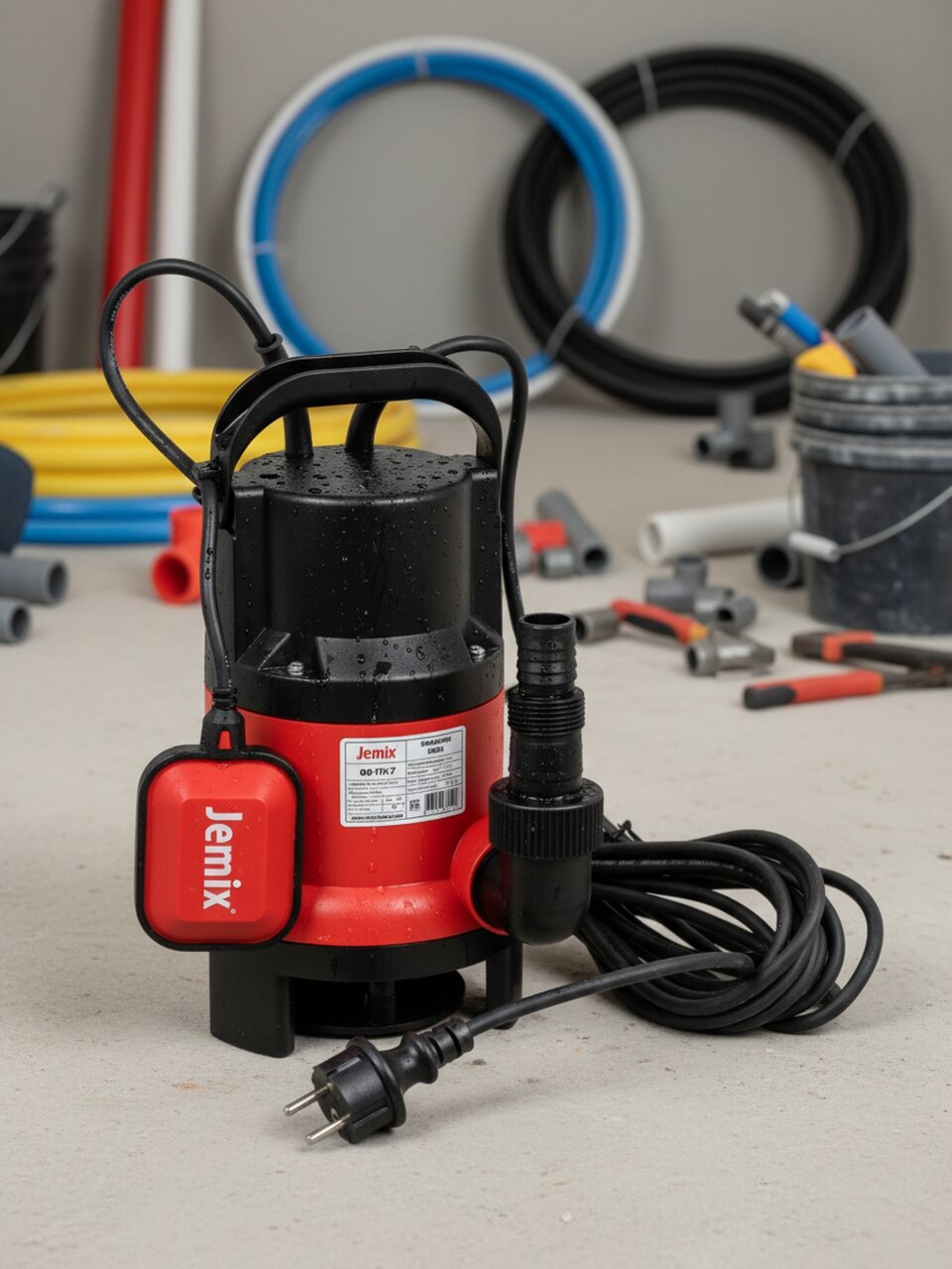 Насос дренажно-фекальный, Jemix, 550 Вт, глубина погружения 5 м, максимальный напор 7 м, 10.5 м³/ч, ФН-175-7