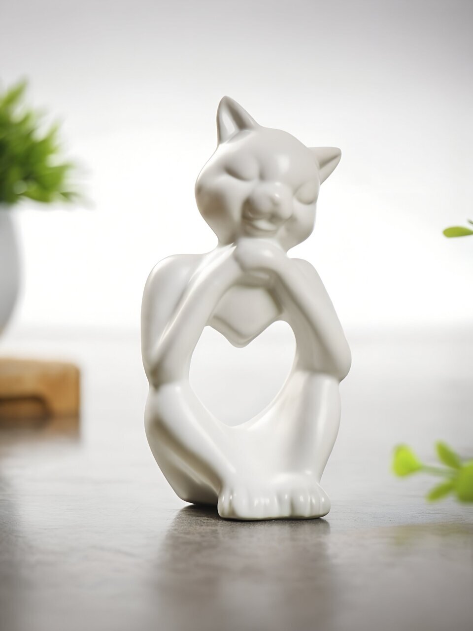 Фигурка декоративная керамика, Кошечка, 6.5х6.5х13.5 см, Y4-9107