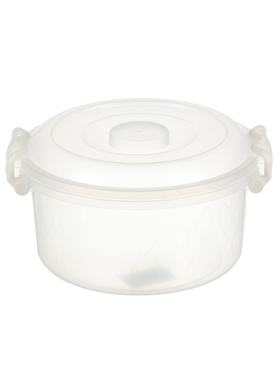 Контейнер пищевой пластик, 5 л, 30.3х27.7х14 см, круглый, с ручками, Альтернатива, М097