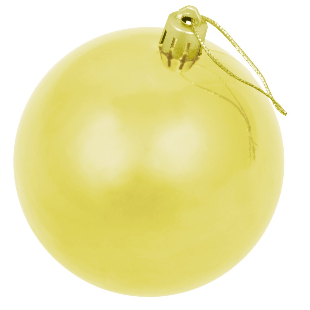 Елочный шар 6 шт, золотой, 8 см, пластик, блестящий, SY15-04/SY16-07