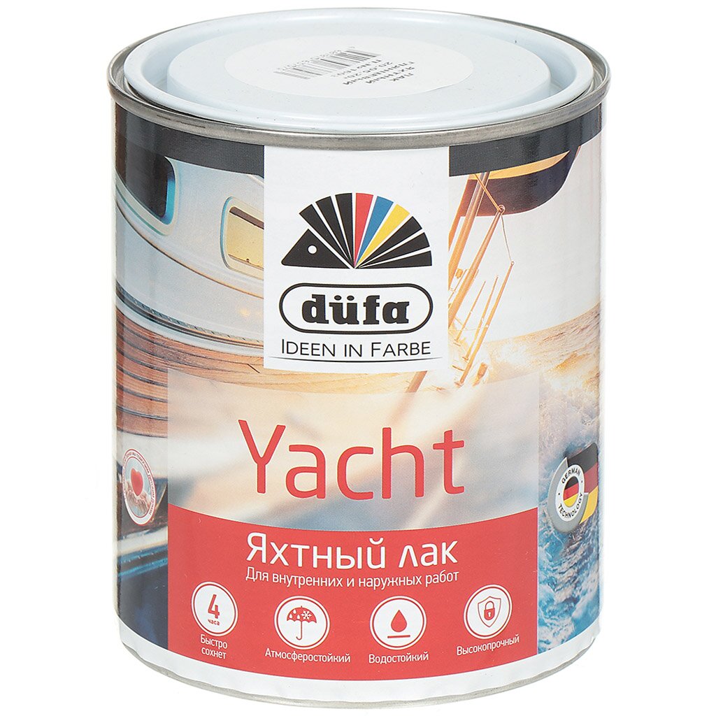 Лак Dufa, Retail Yacht, яхтный, глянцевый, алкидно-уретановый, для внутренних работ, 750 мл