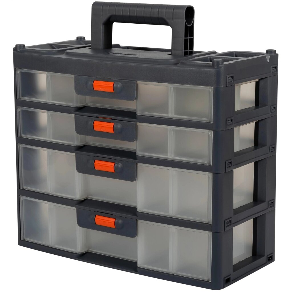 Ящик-органайзер для инструментов и метизов, 31х15х26.2 см, пластик, Blocker, Expert, пластиковый замок, 4 секции, BR3789 пластиковый кейс органайзер зубр