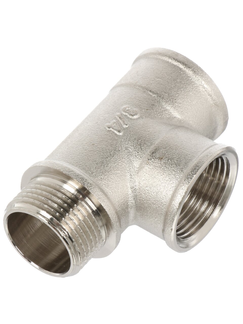 Тройник 3/4&amp;quot;, г-г-ш, никель, индивидуальная упаковка, РосТурПласт