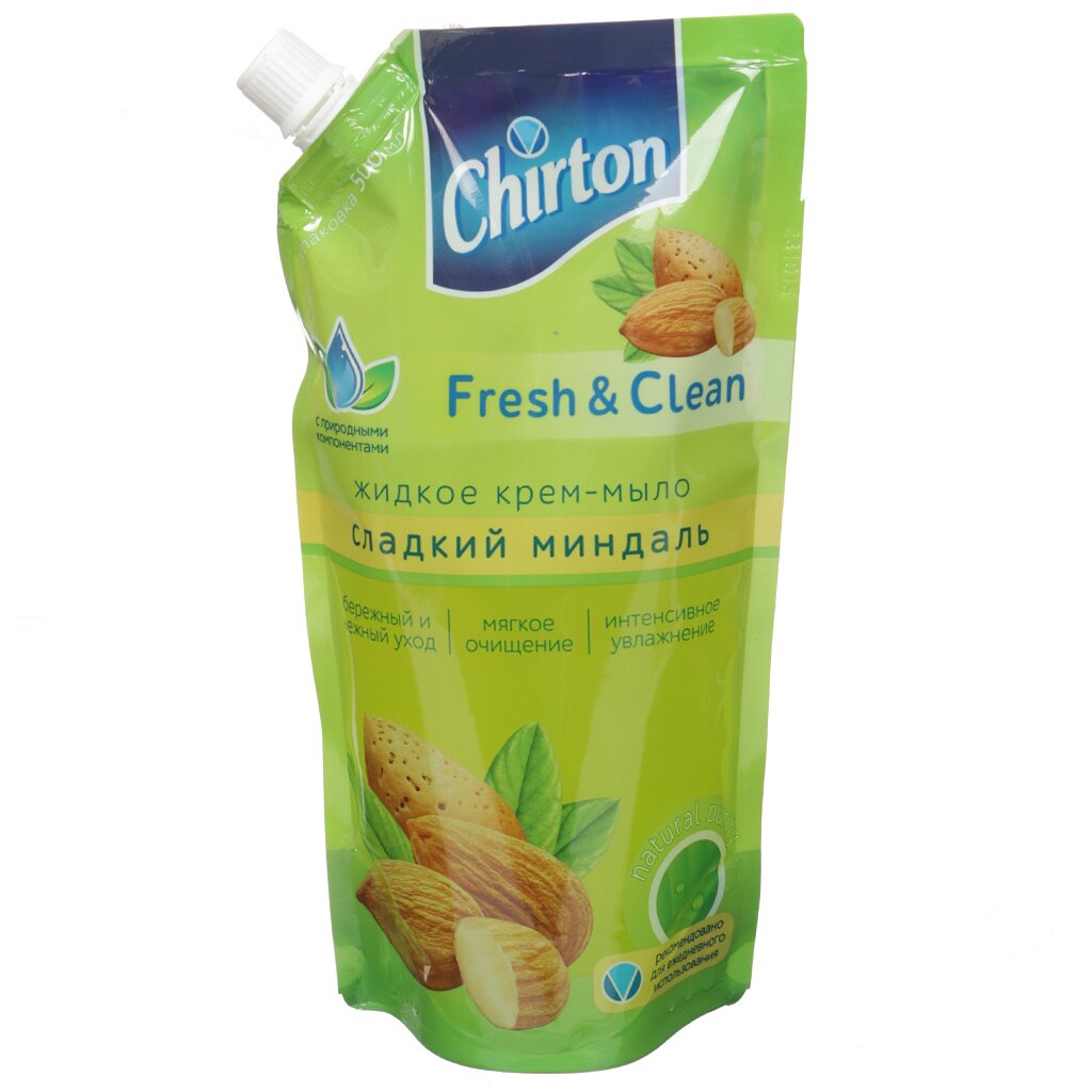 Крем-мыло жидкое Chirton, Сладкий миндаль, 500 мл мыло жидкое freshweek нейтральное антибактериальное 300 мл