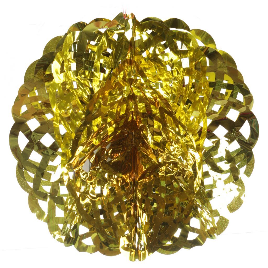 Н.г. Гирлянда 37см Шар,пвх,золото,серебр. Е50941