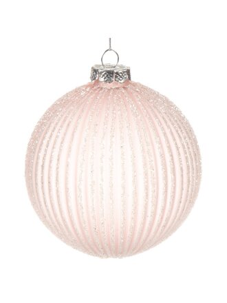 Елочный шар Грани, 10 см, стекло, пудровые узоры, XF24-SC002