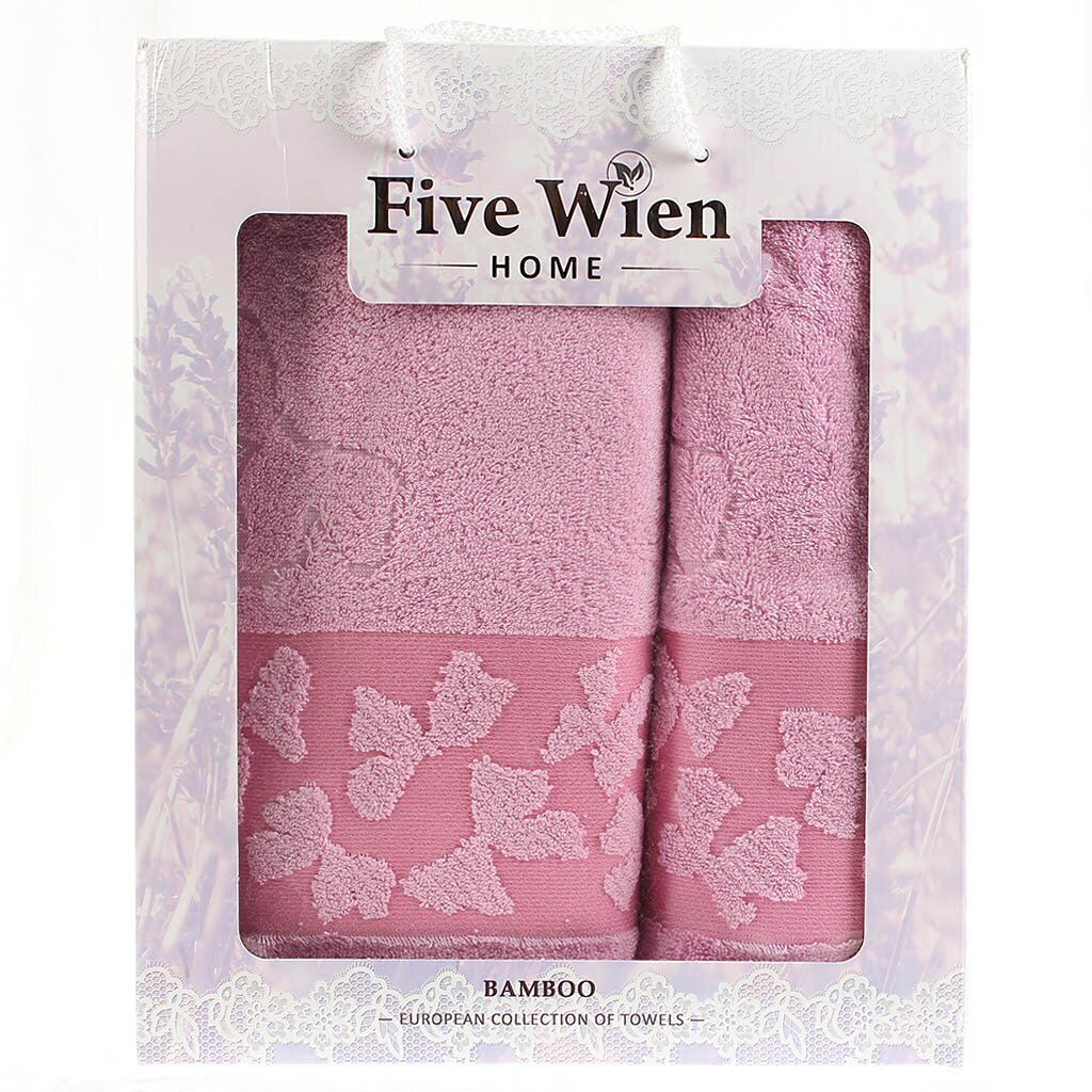 т Полотенце набор 2пр 50*90, 70*140 Амели розовый/коралл + под. уп.