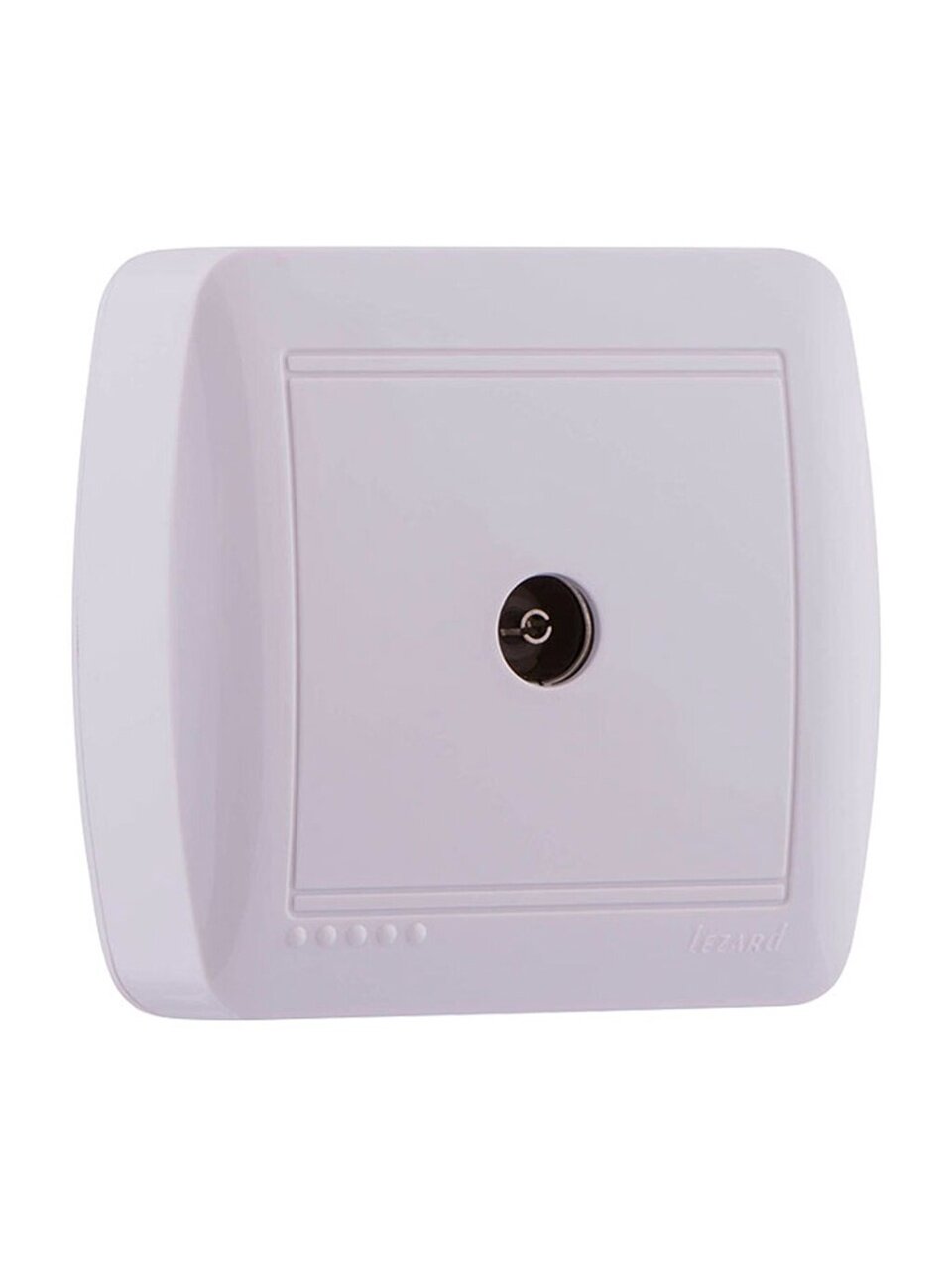 Розетка ТВ открытой установки, 1 гнездо, без заземления, пластик, белая, Lezard, Demet, 711-0200-130