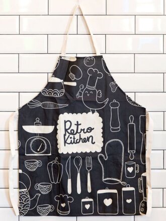 Фартук 69х84 см, 100% полиэстер, без кармана, Ретро кухня, Y3-839