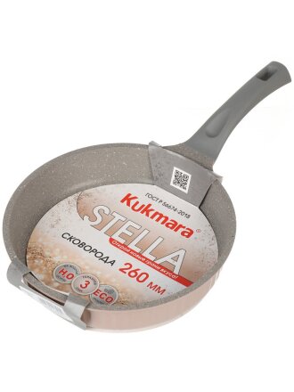 Сковорода литой алюминий, 26 см, антипригарное покрытие, Kukmara, Stella, капучино, сск260а