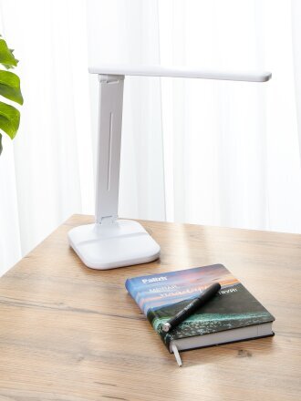 Светильник настольный на подставке, 3 Вт, белый, абажур белый, A100086, USB+аккум+ЗУ