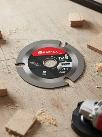 Диск пильный по дереву, Bartex, 125х22.3х1.8 мм, 3 зуба, для УШМ, R006