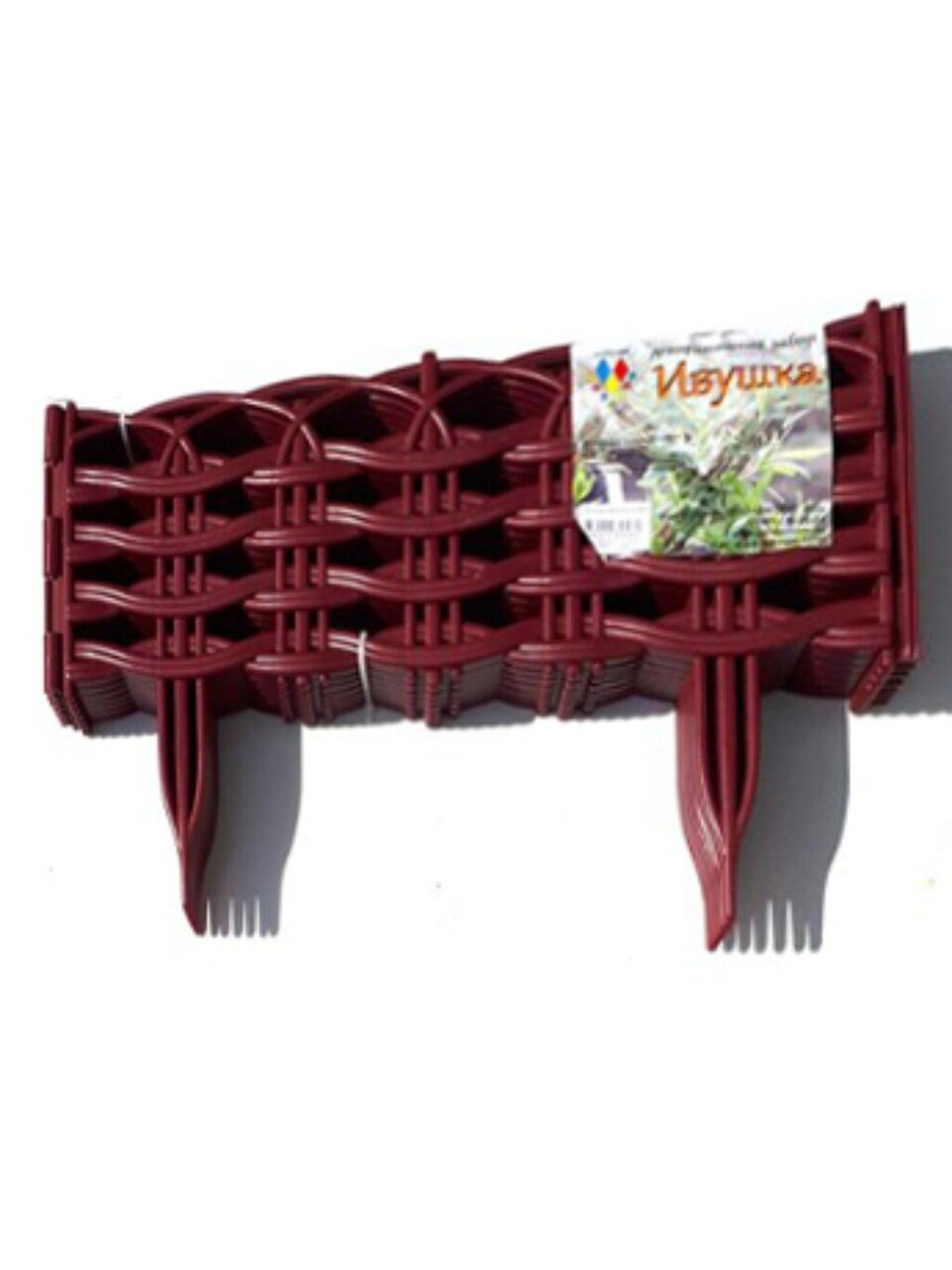 Забор декоративный пластмасса, Диорит, Ивушка, 25х300 см, бордовый, 15020