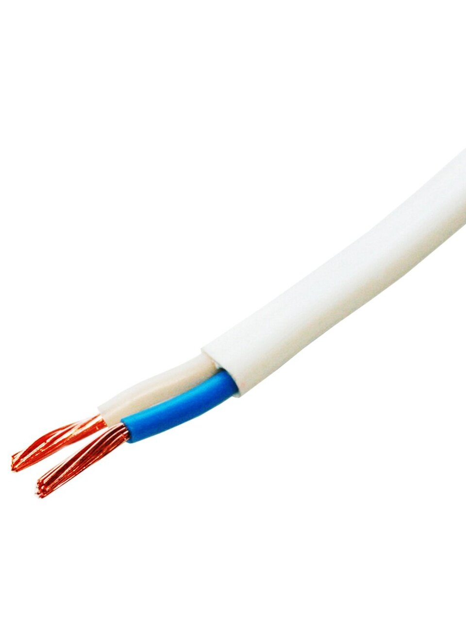 Провод ПУГНП (ПУГСП), 2х1.5 мм², 100 м, медь, гибкий, универсальный, ТУ, белый, Рыбинский КЗ, SQ0126-0201