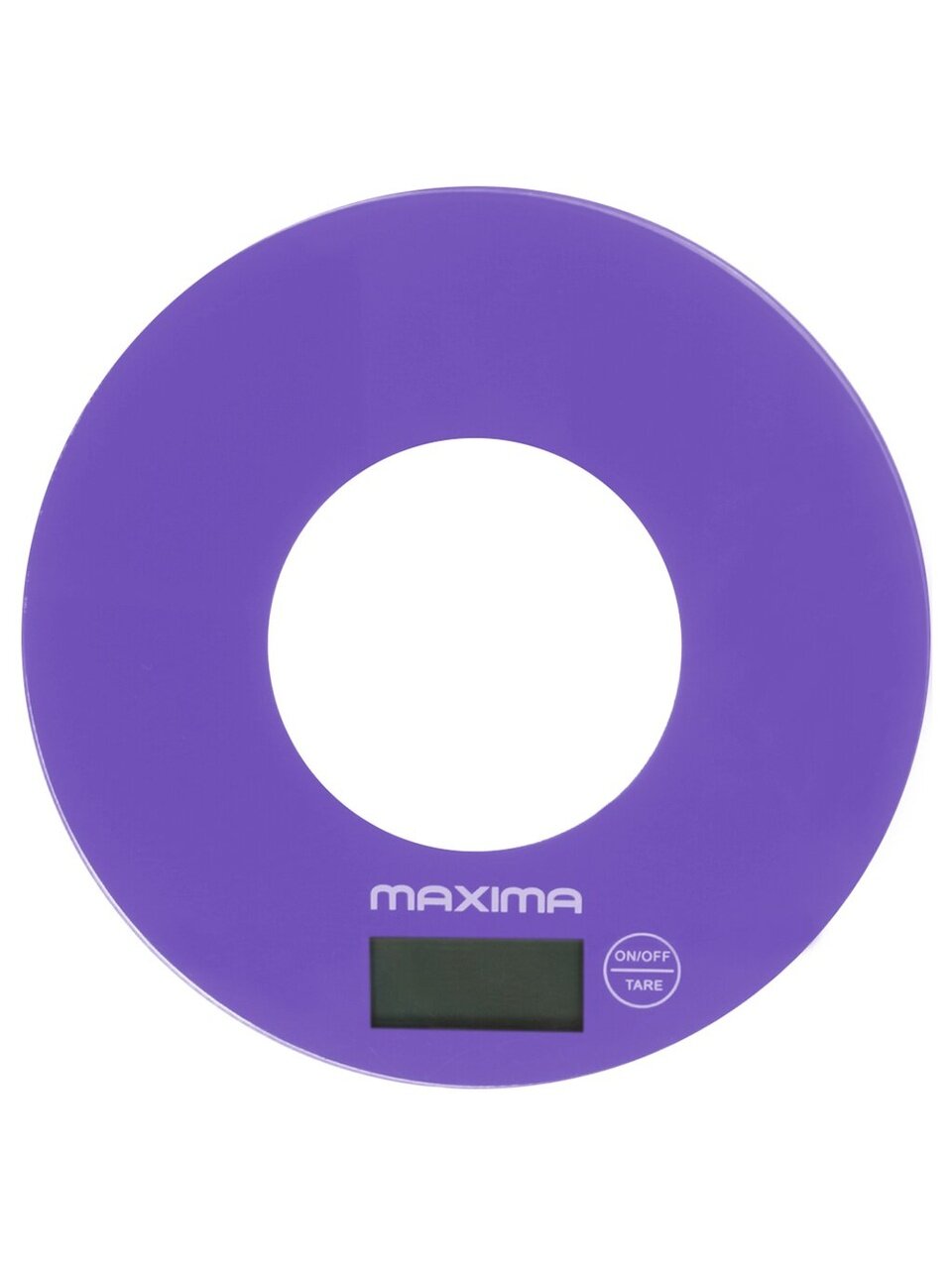 Весы кухонные электронные, стекло, пластик, Maxima, MS-067, платформа, точность 1 г, до 5 кг, фиолетовые