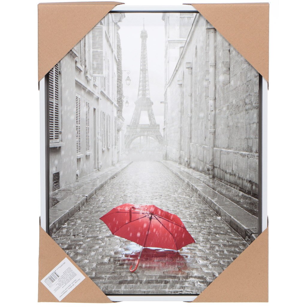 Картина 30х40 см, Эйфелева башня красный зонт, Y6-2386
