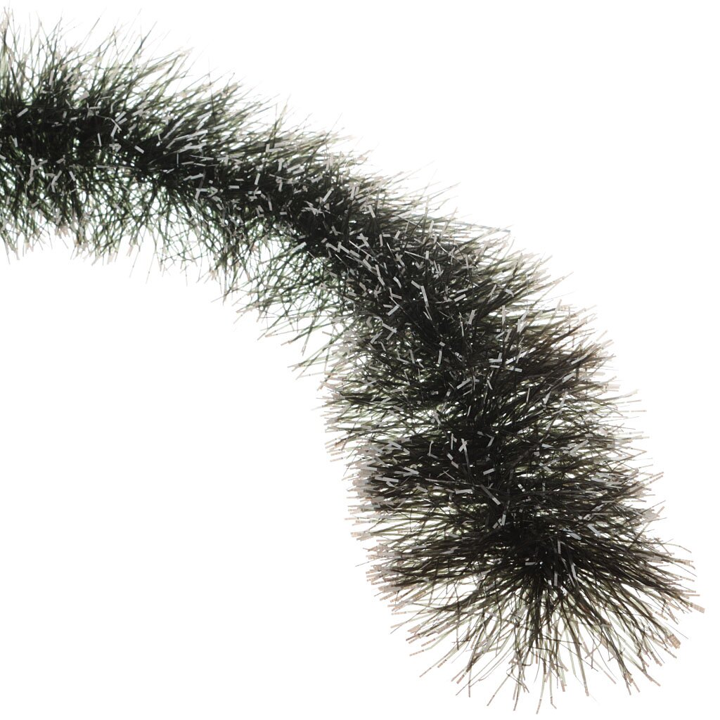 Мишура Снегурка Темно-зеленая с белым М01 L-240, 1.8х0.1 м