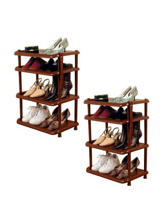 Полка для обуви, пластик, 4 секции, 49.5х31х71.5 см, в ассортименте, Полимербыт, Комфорт, С405