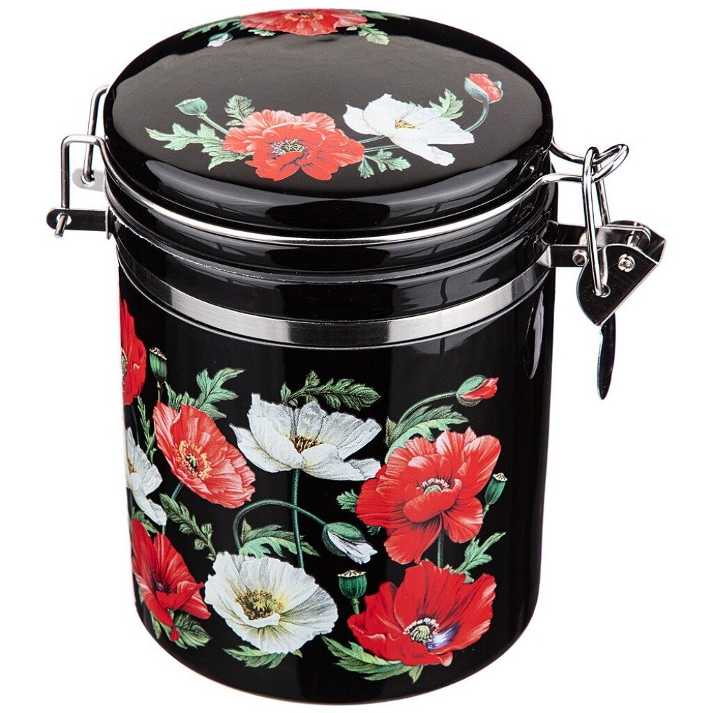 Банка для сыпучих продуктов, керамика, 0.6 л, 10х12 см, с крышкой, Lefard, Maquis, 230-382