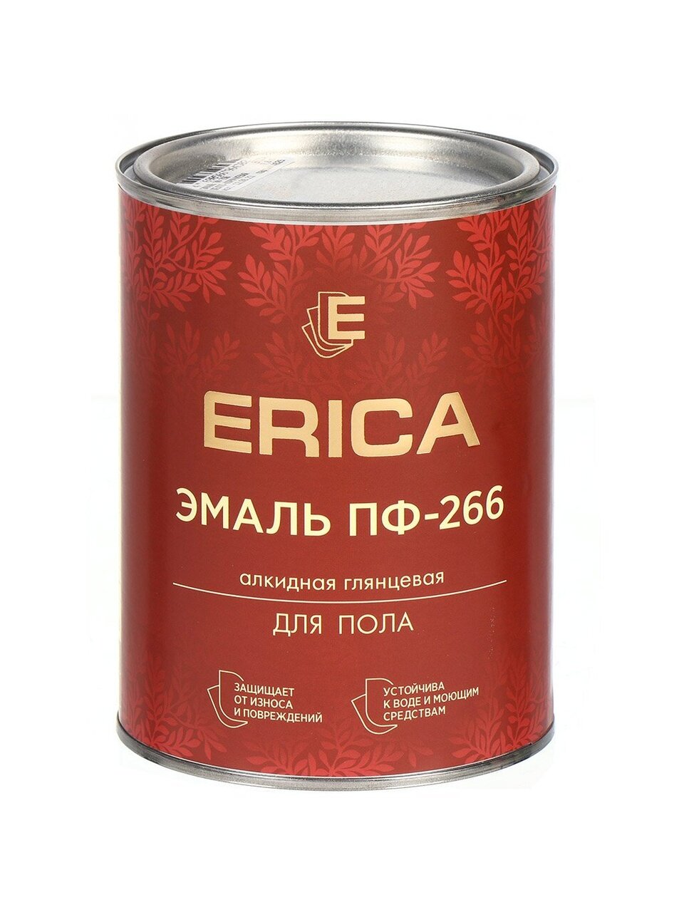 Эмаль Erica, ПФ-266, для пола, алкидная, глянцевая, красно-коричневая, 0.8 кг