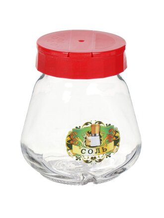 Банка для сыпучих продуктов, стекло, 0.26 л, с крышкой, Соль, 626-502