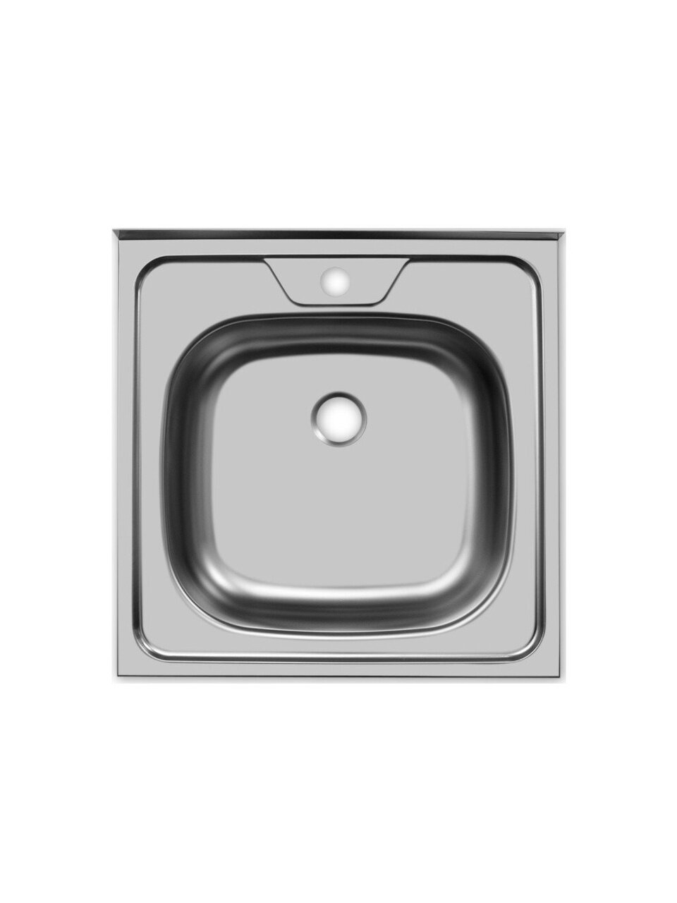 Мойка кухонная накладная, Ukinox, Стандарт, нержавеющая сталь, 500х500х150 мм, STD500.500 ---4C 0C