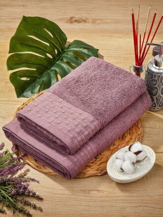 Полотенце банное 70х140 см, 100% хлопок, 470 г/м2, Дафна, темно-сиреневое, Узбекистан, 311670140