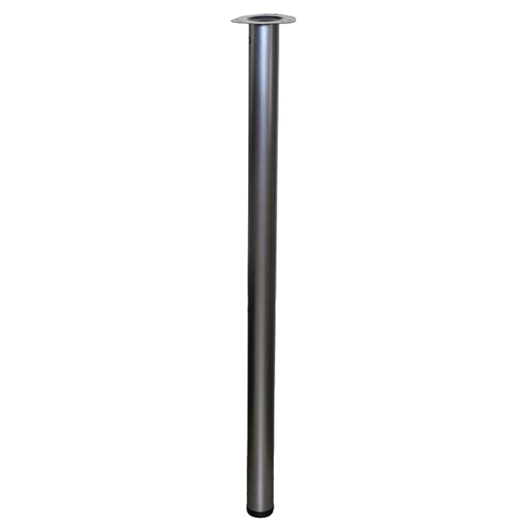 Труба для опоры 60 мм, 710 мм, верхнее крепление площадка, серебро, Trodos, 312043
